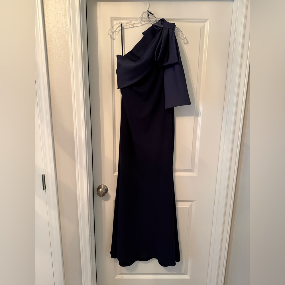 Navy One-Shoulder Dress